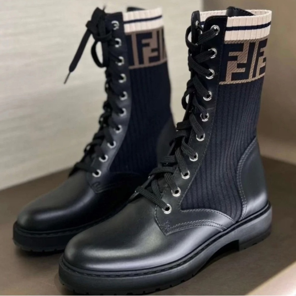 Fendi Black Leather Women's Boots